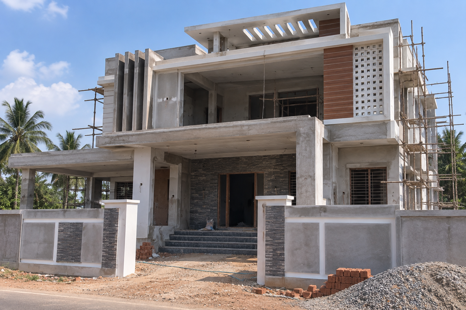 Ongoing residential project in Alangudi